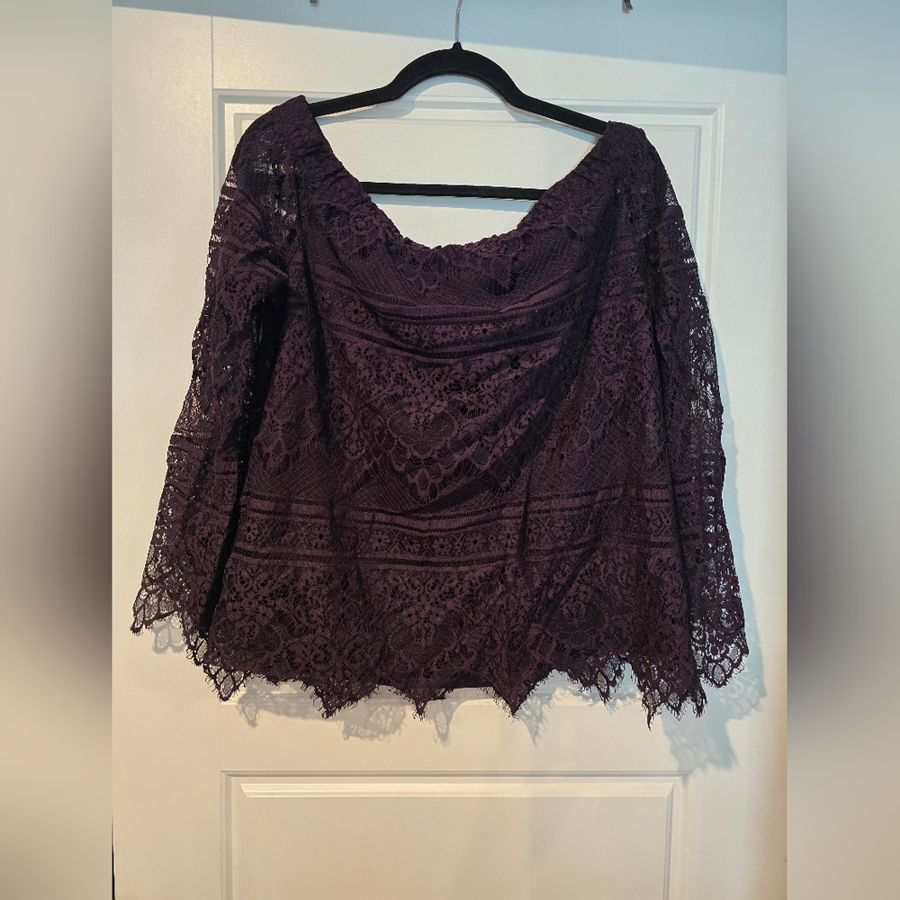 Bundle 5 Items For $15 Apt. 9 Women's Lace Blouse - Dark Purple